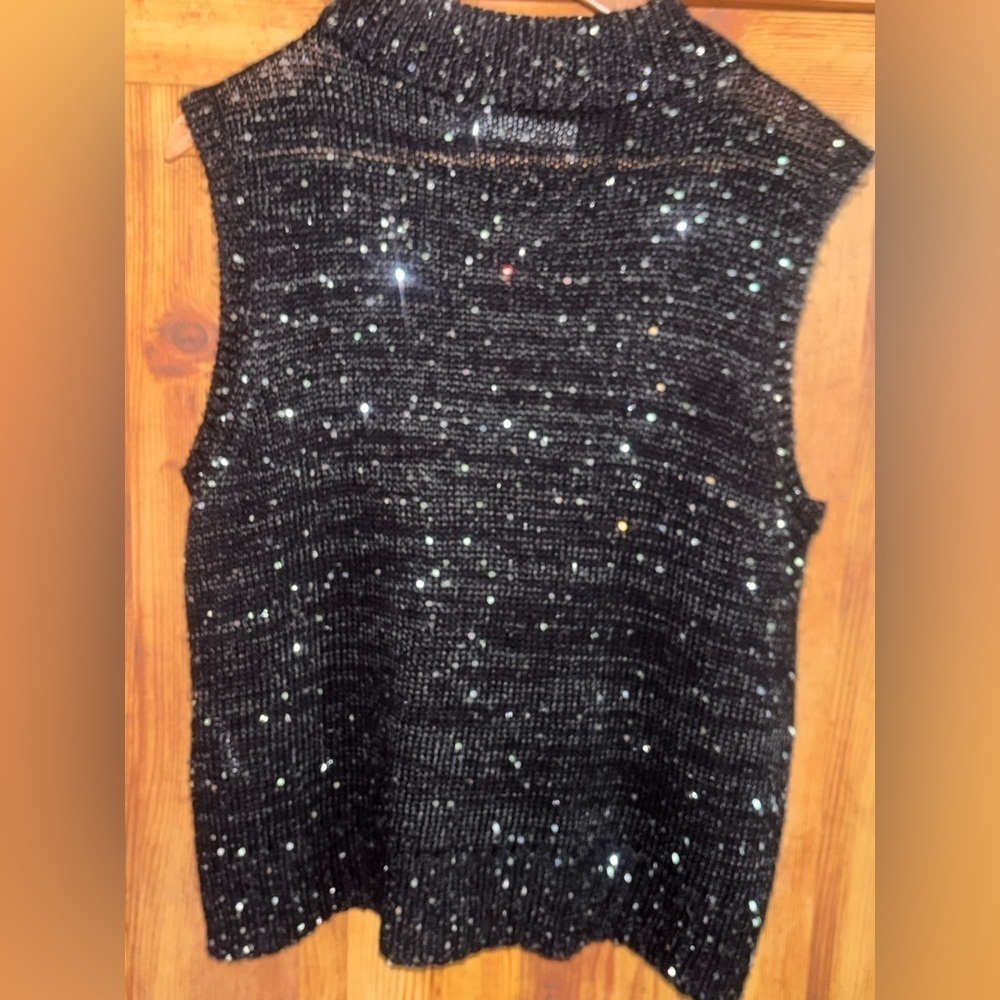 VERO MODA Holiday Sparkly Shimmer Going Out Sleeveless Top Size M/L With Stretch - Picture 3 of 13